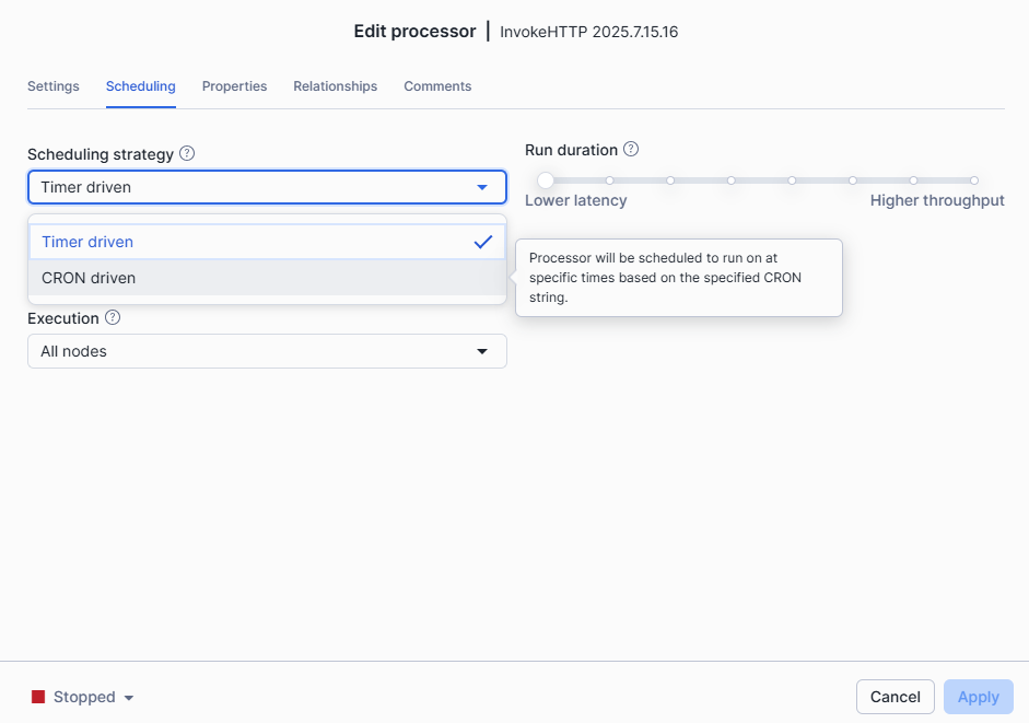 Scheduling view