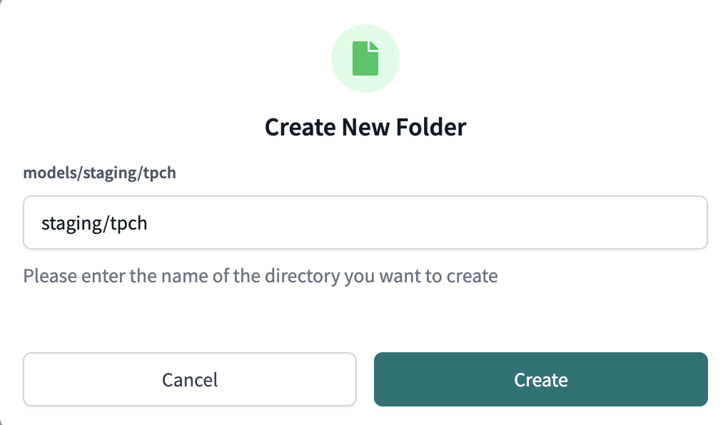 Staging TPCH Create Folder