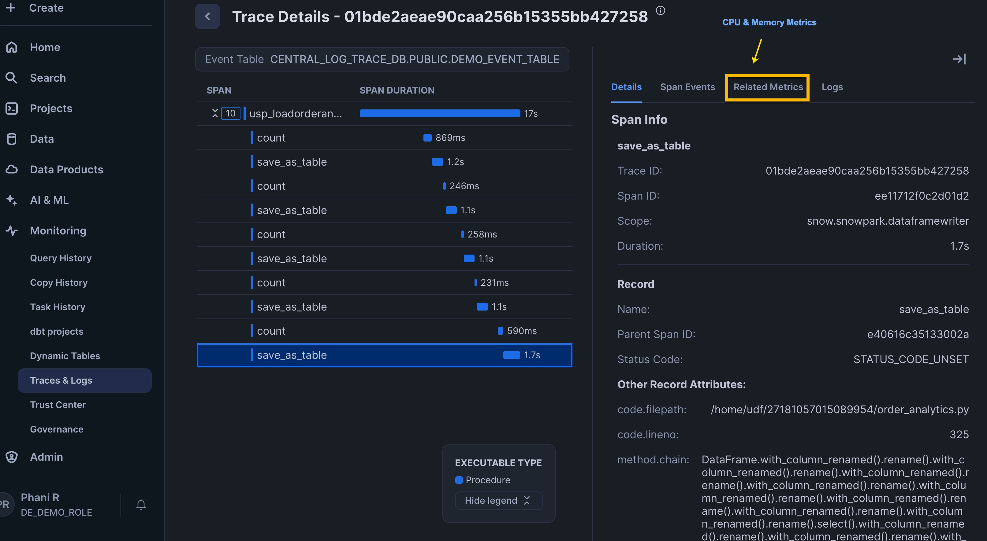 Observability Screenshot