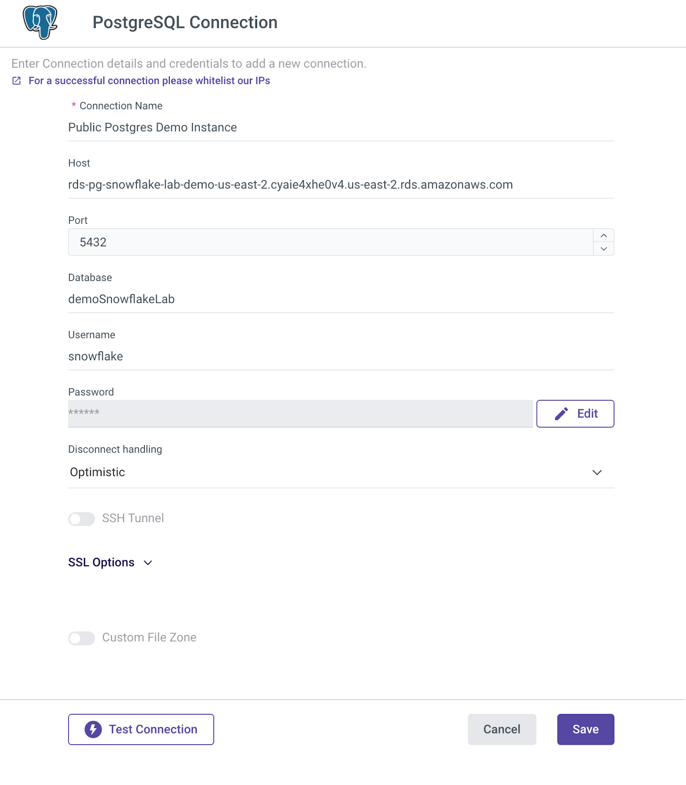 Sample database