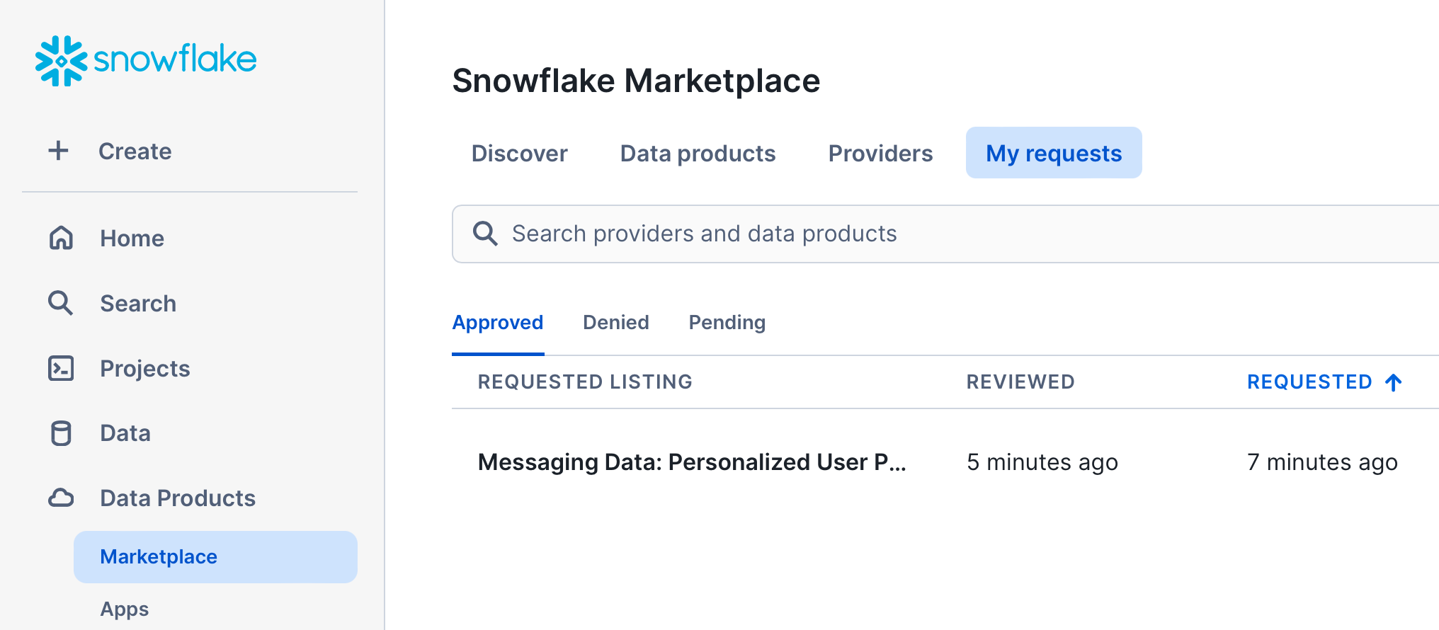 Snowflake user interface