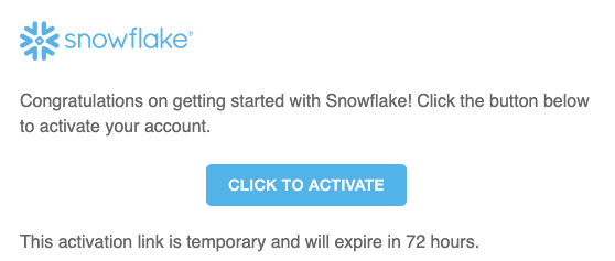 Snowflake Activate Account