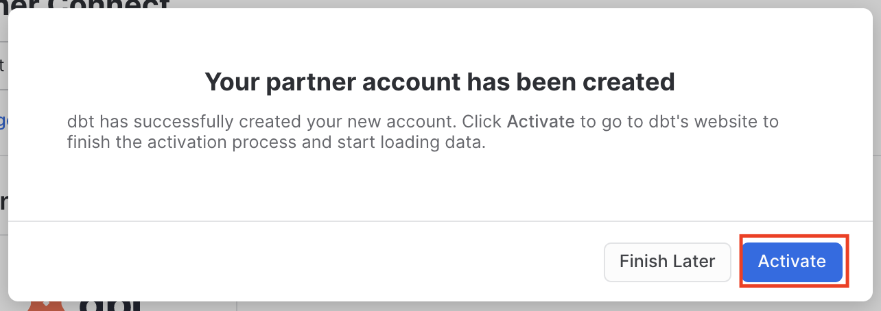 Click on Partner Activate