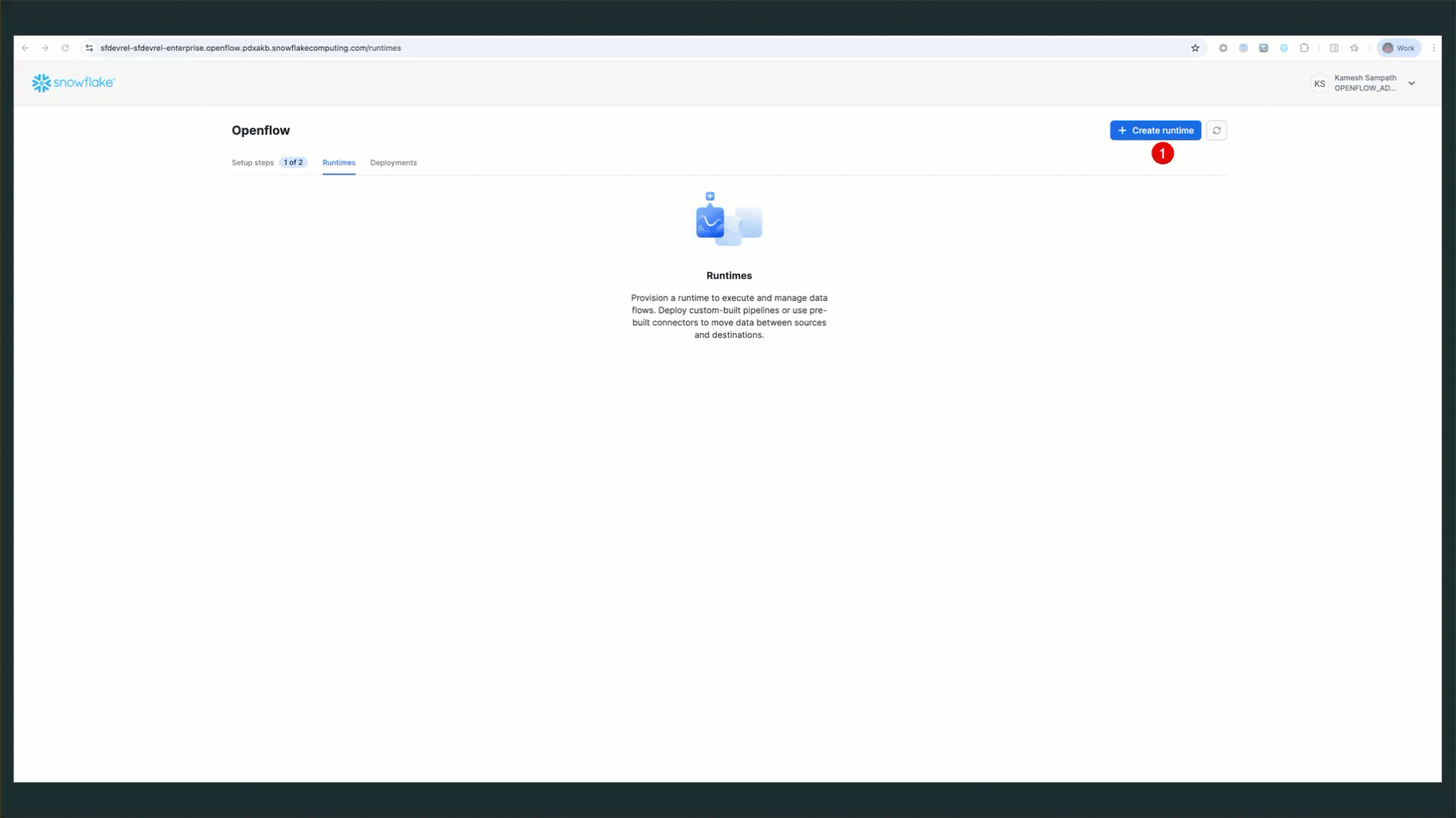 Create Openflow Runtime