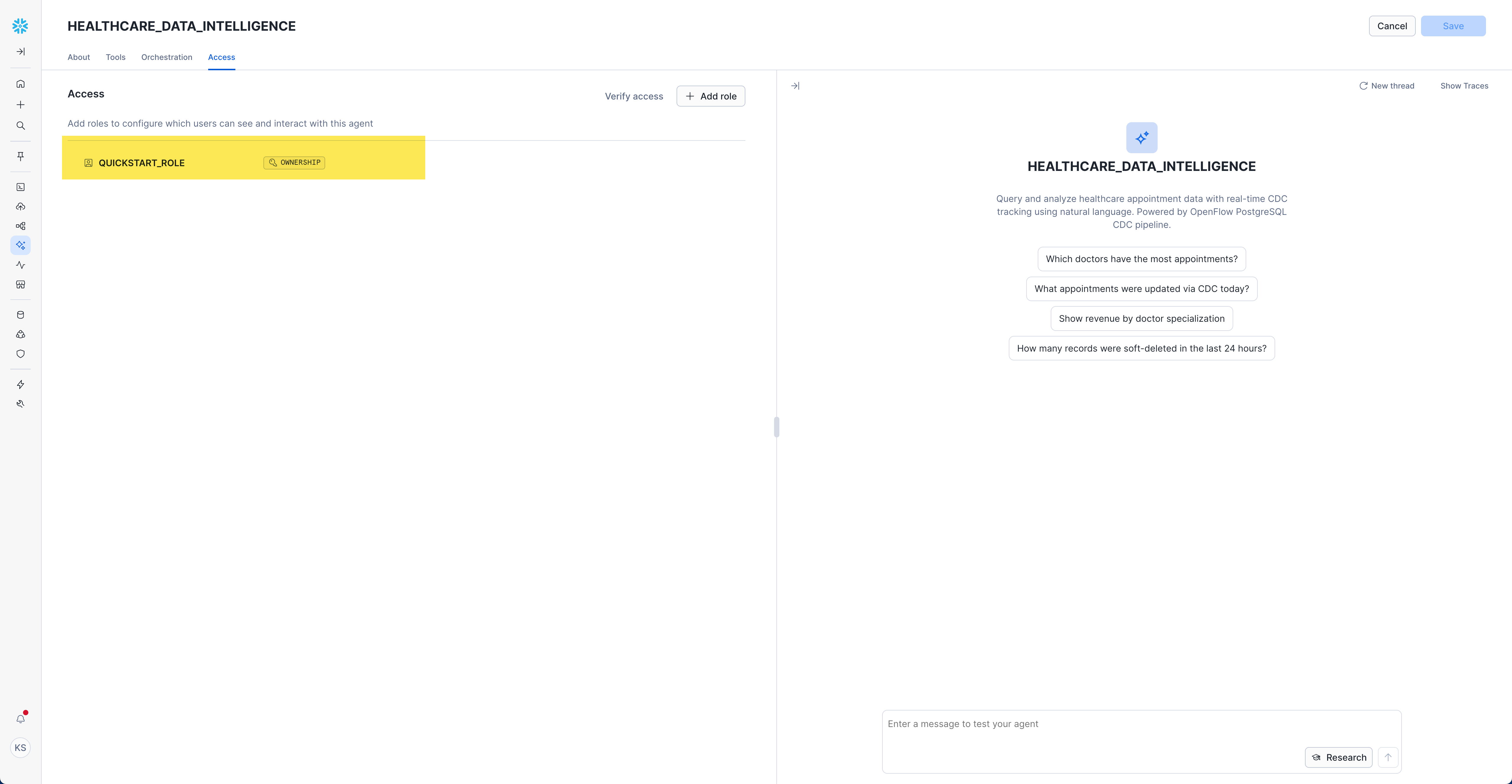 Agent Access Configuration