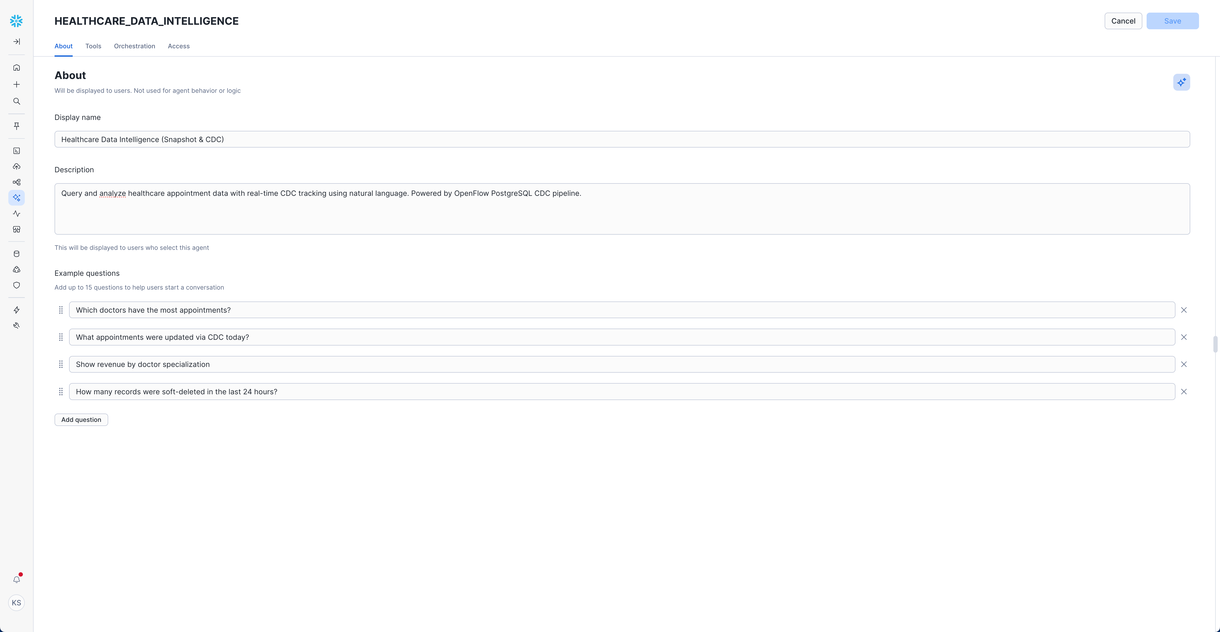 Agent About Configuration