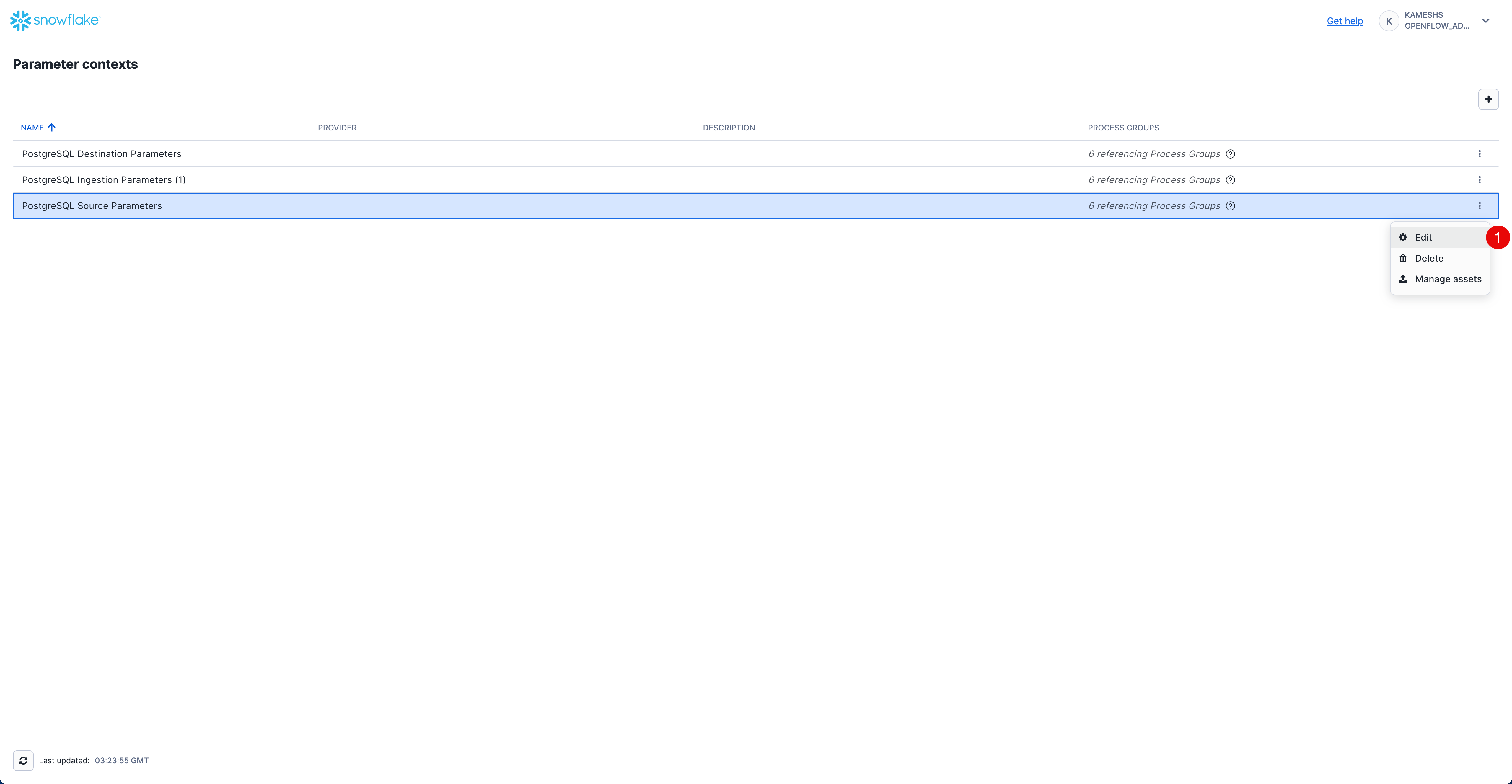 Edit PostgreSQL Source Parameters