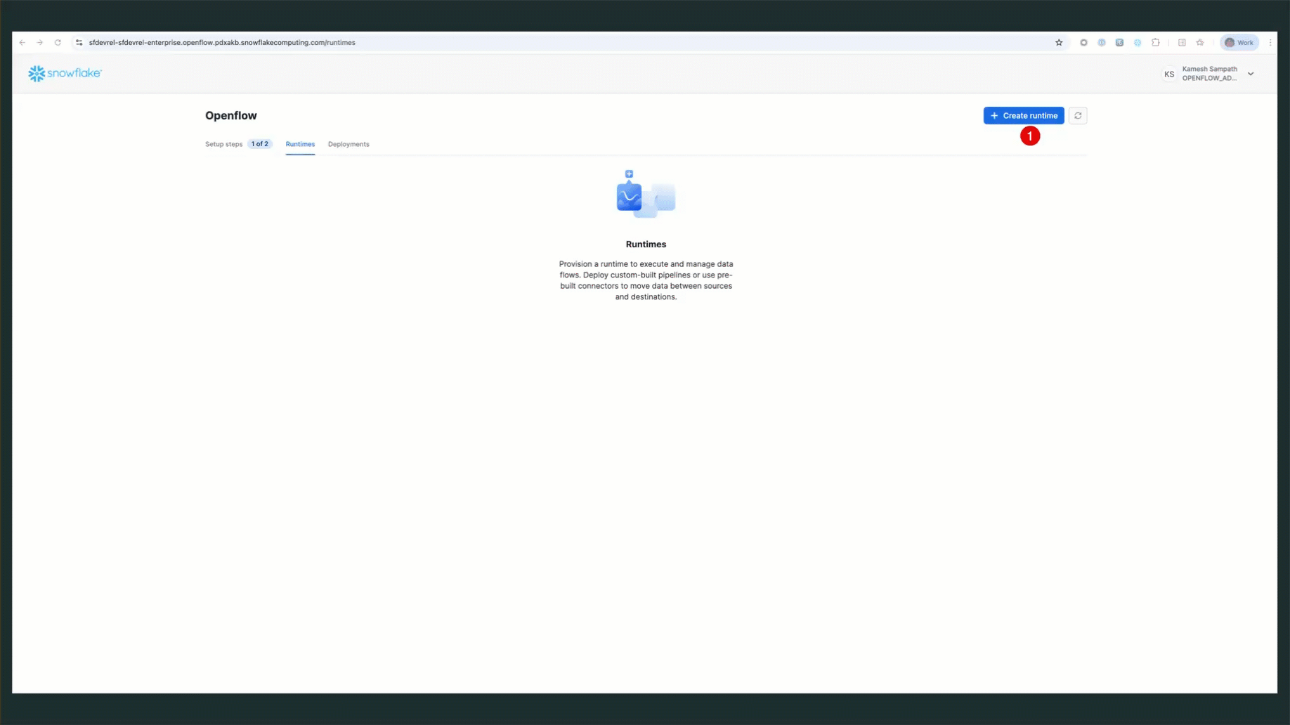 Create Openflow Runtime