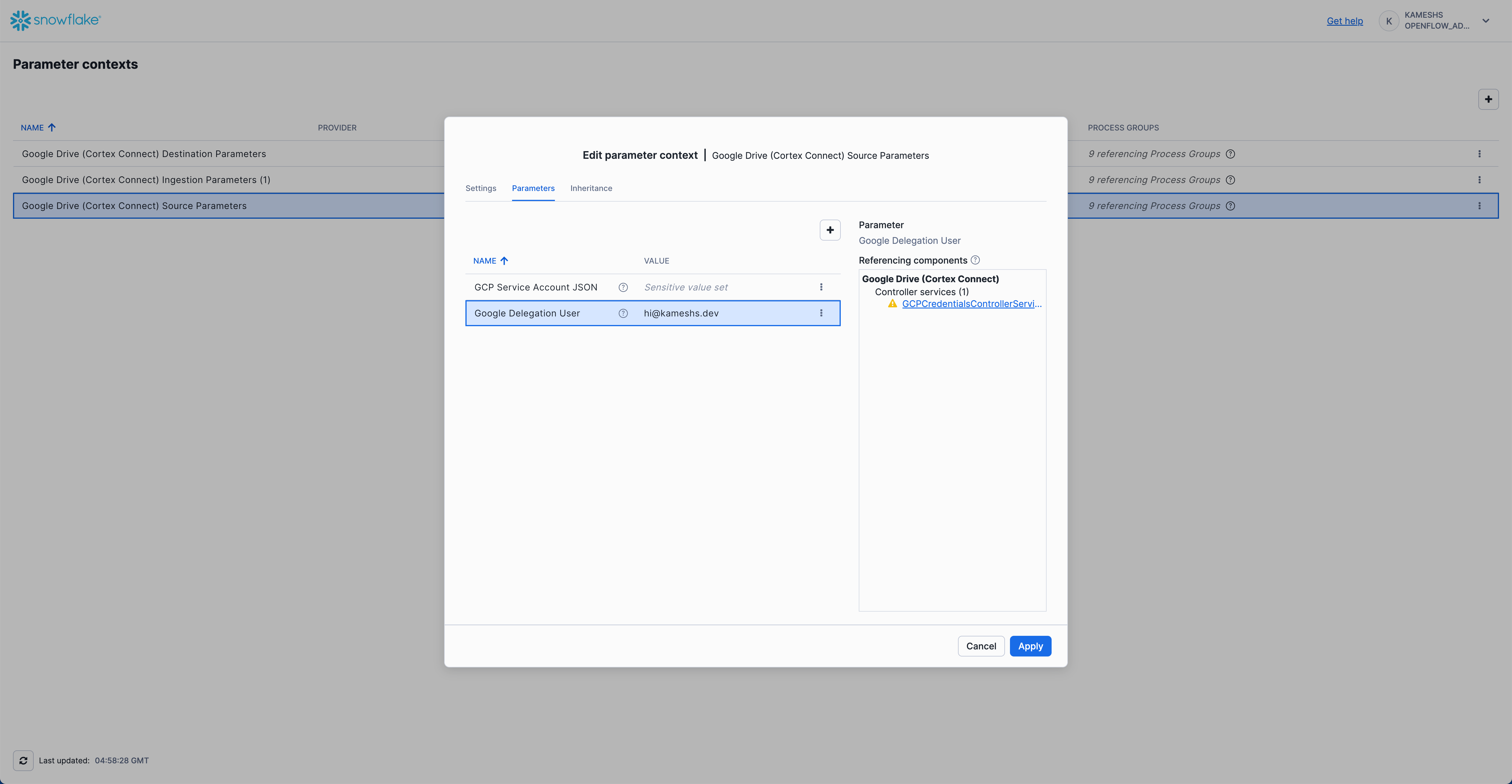Google Drive Source Parameters