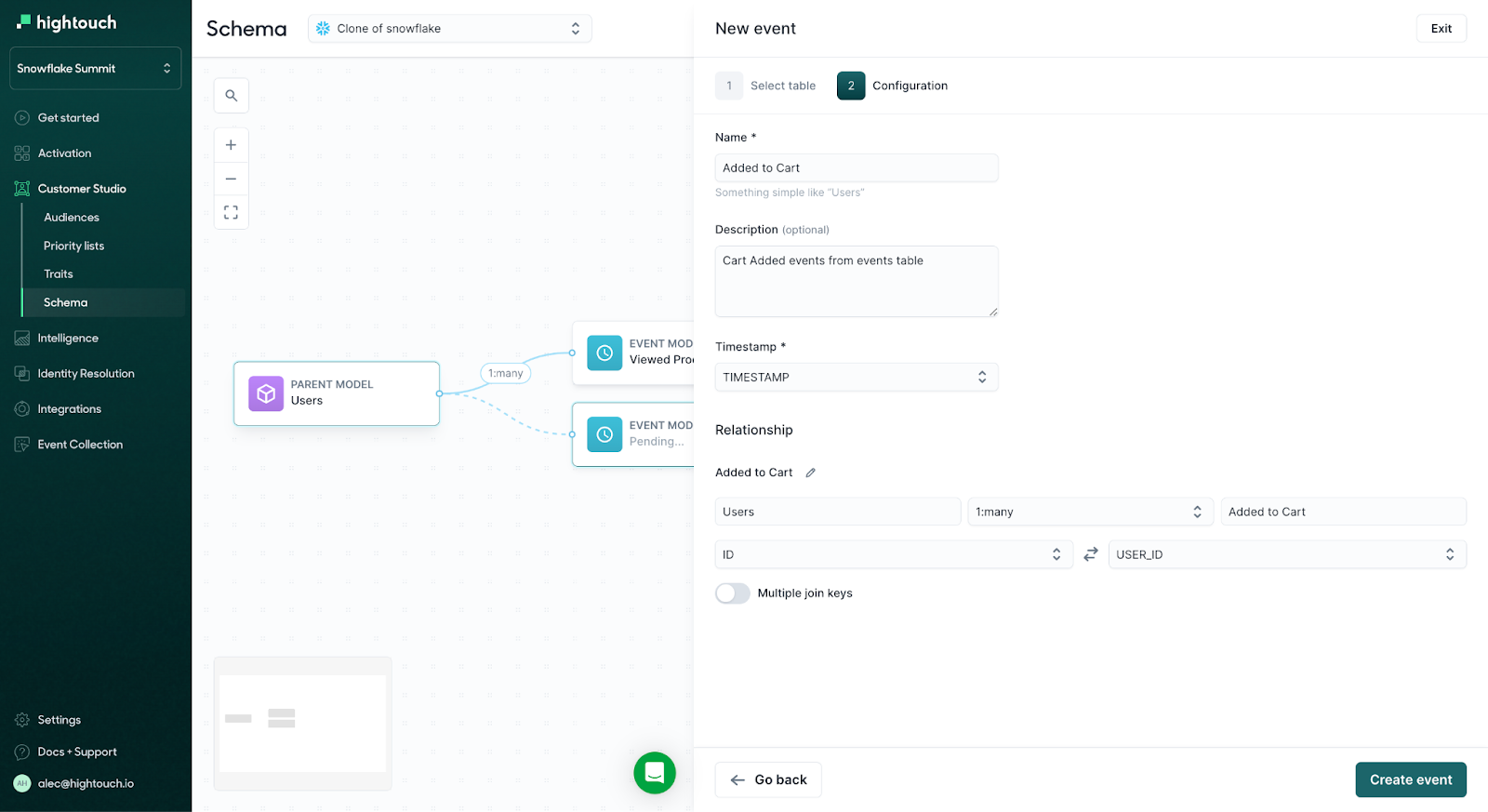 Related Model - Create Event