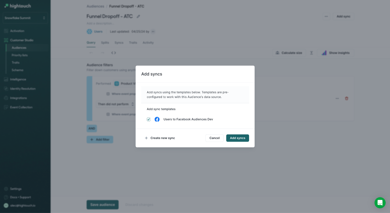 Funnel Analysis - Create Sync