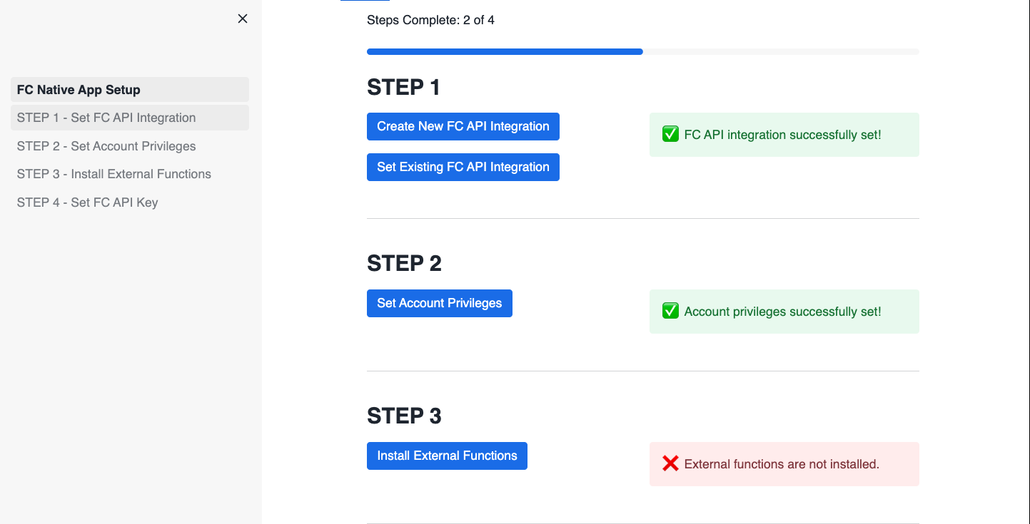 Configure App Step 1-3 - Install External Functions