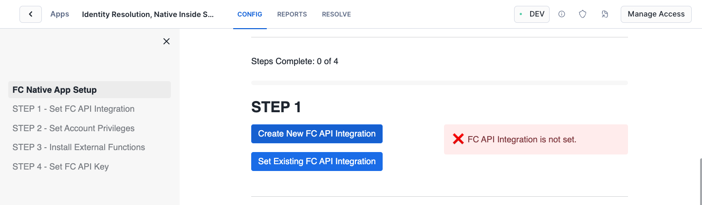 Configure App Step 1-1 - Create Integration