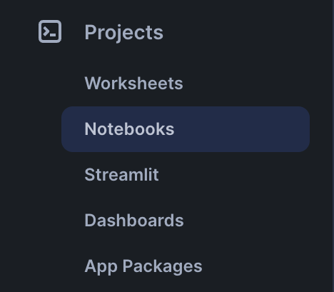 Notebook Dropdown