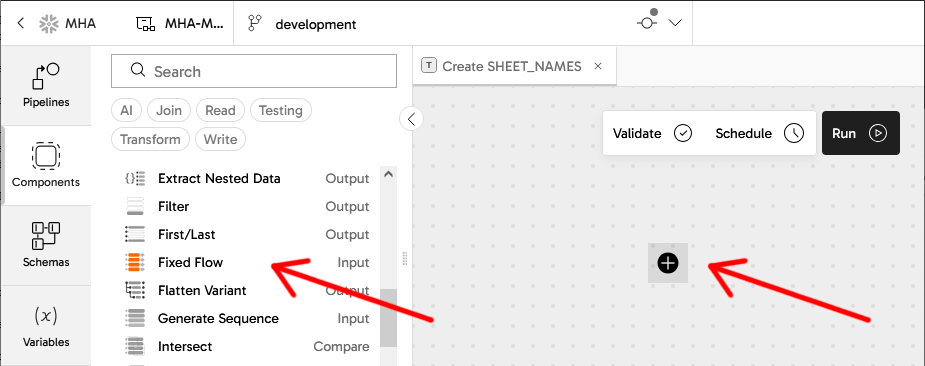 Add a Fixed Flow Component