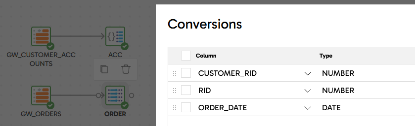 Order Datatype Conversions