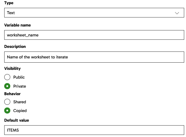 Pipeline Variable Setup