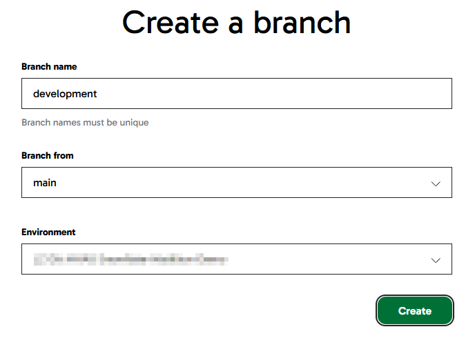 Create a Development Branch