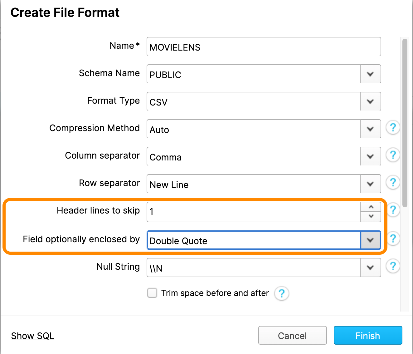 Create File Format