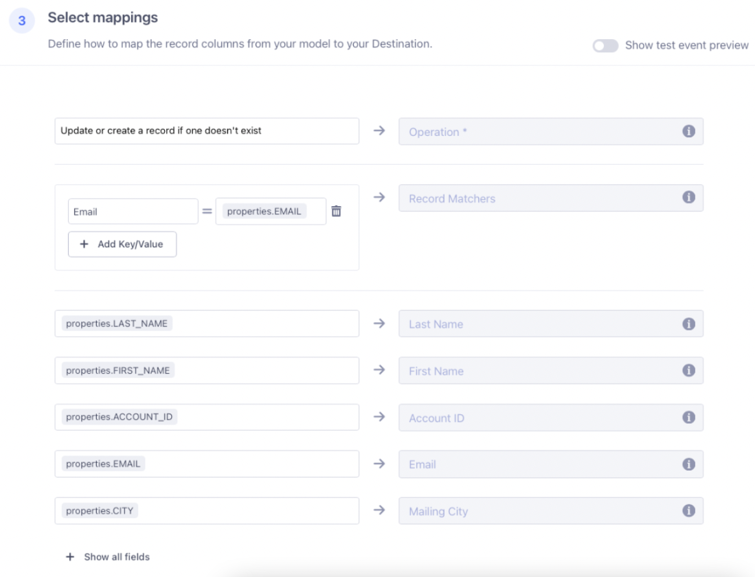 Mapping columns in Salesforce