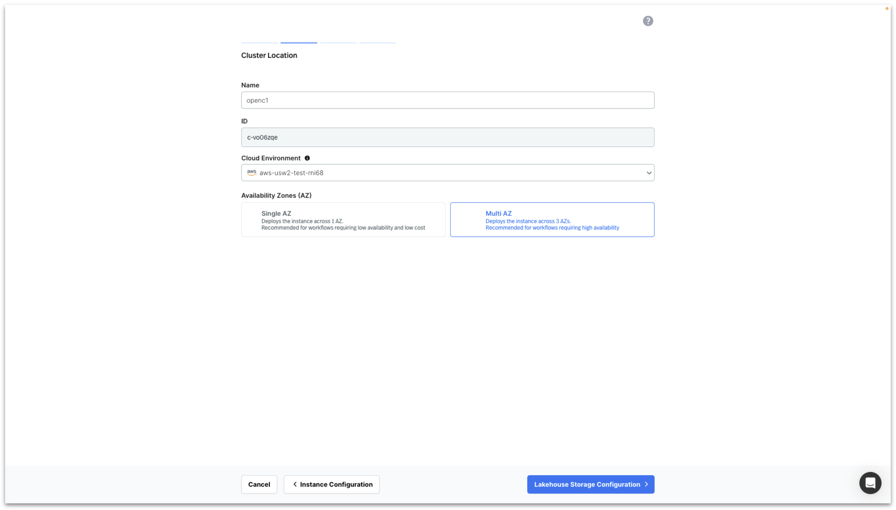 Enter Cluster Name