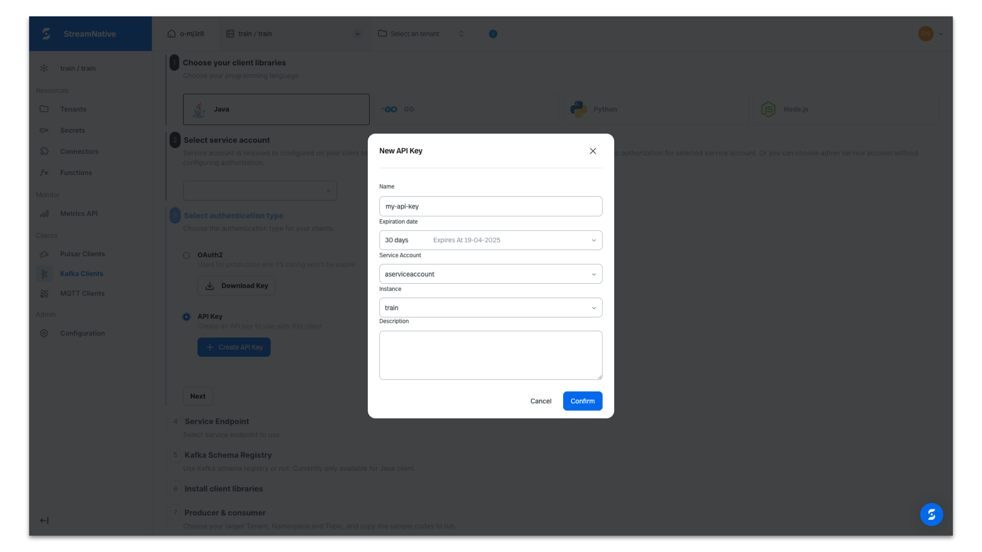 Create New API Key