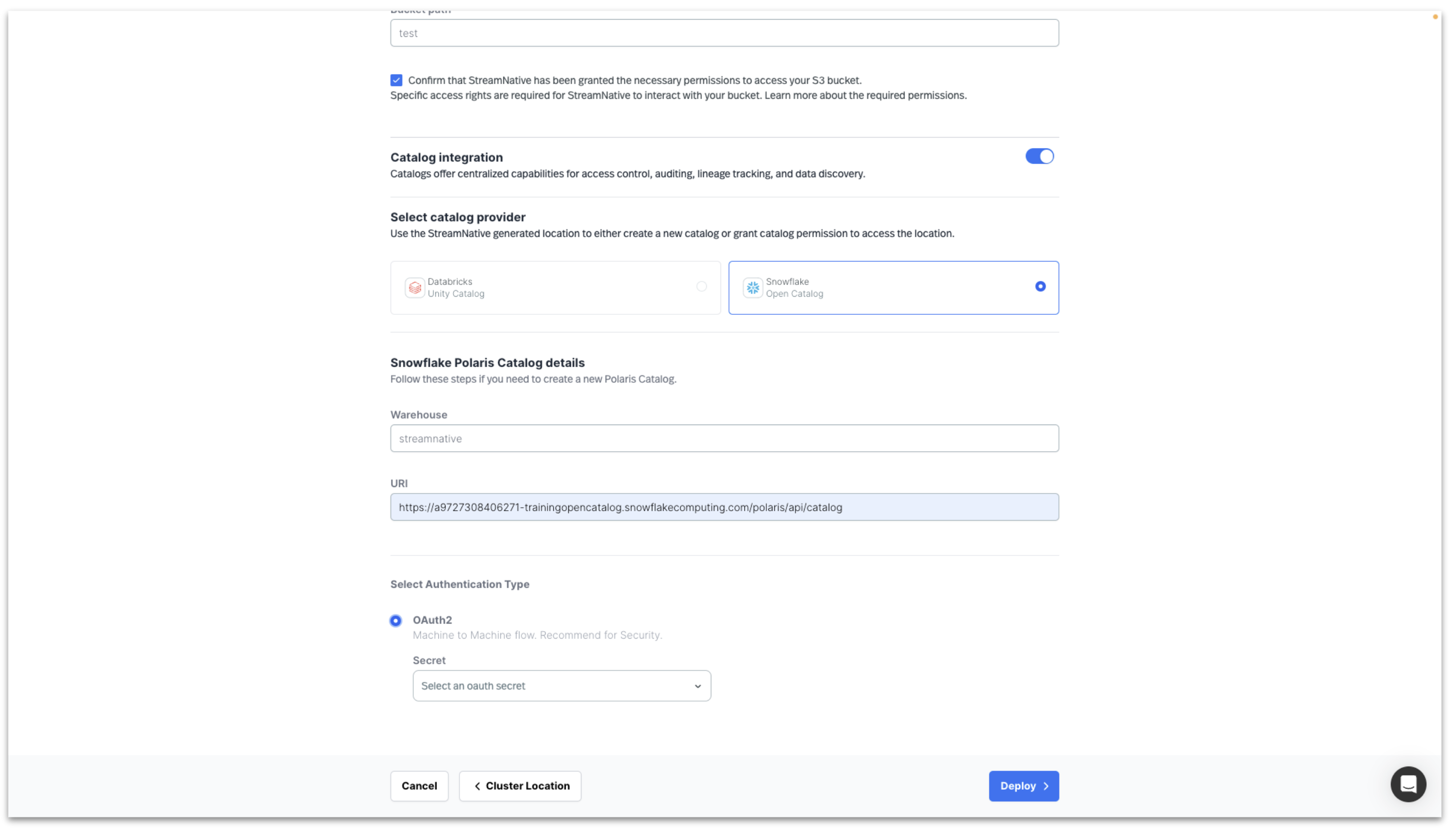 Enable Snowflake Open Catalog Integration