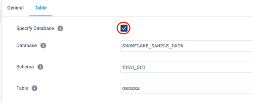 Override DB and Specify Table