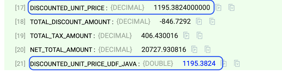 Compare UDF results